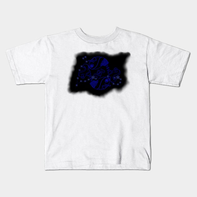 zodiac sign pisces Kids T-Shirt by ZedWolf